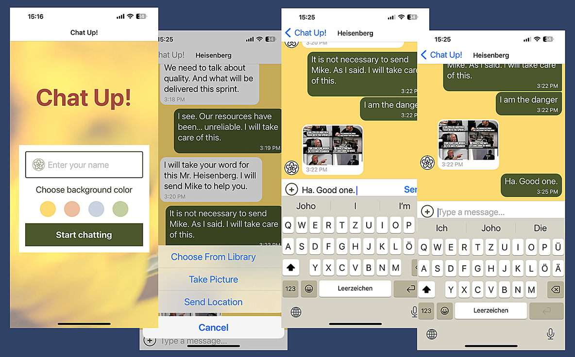 browser window screenshot of the Chat App
